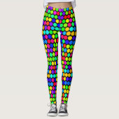 Levendig Neon Polka Dot Pattern Leggings (Voorkant)