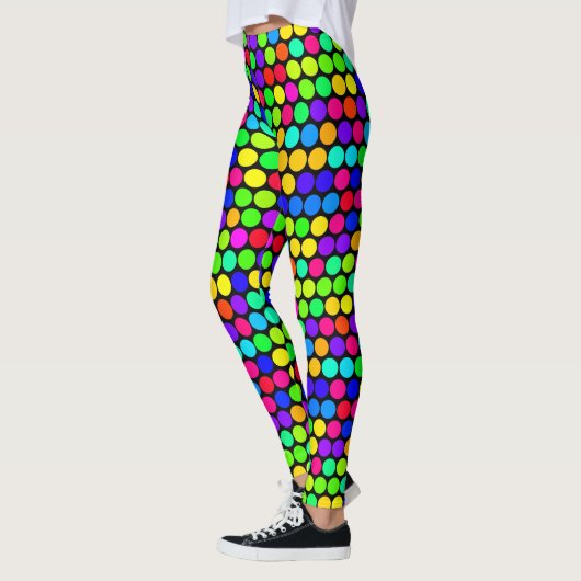 Levendig Neon Polka Dot Pattern Leggings (Links)