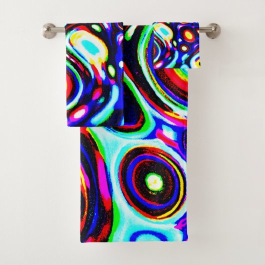 Levendig neon puls patroon bad handdoek (Insitu)