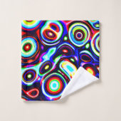 Levendig neon puls patroon bad handdoek (Wasdoekje)