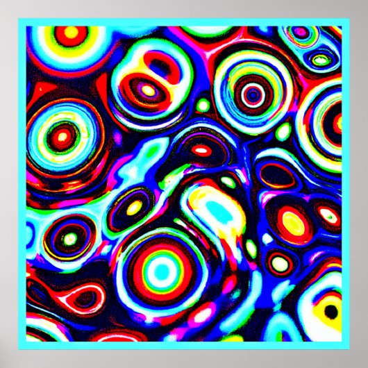 Levendig neon puls patroon poster (Voorkant)