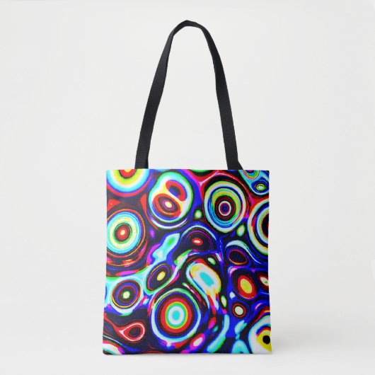 Levendig neon puls patroon tote bag (Voorkant)
