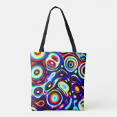 Levendig neon puls patroon tote bag (Achterkant)