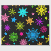 Levendig Neon Snowflake Patroon Cadeaupapier (Vlak)