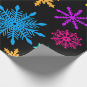 Levendig Neon Snowflake Patroon Cadeaupapier (Hoek)