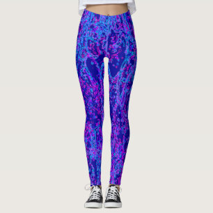 Levendig Neon veelkleurig Curvy Line patroon Leggings