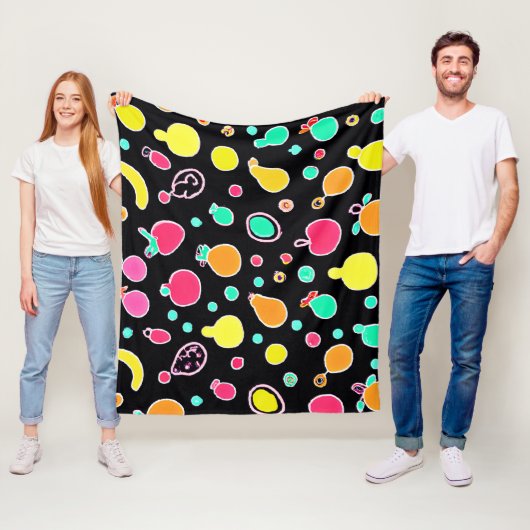 Levendig Neon vruchtbaar patroon Fleece Deken (In situ)