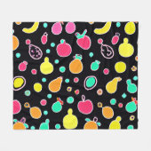 Levendig Neon vruchtbaar patroon Fleece Deken (Voorkant (Horizontaal))