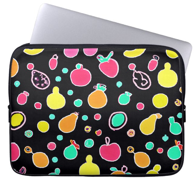 Levendig Neon vruchtbaar patroon Laptop Sleeve (Voorkant)