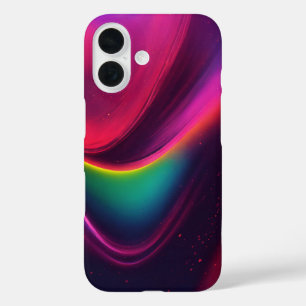Levendig Neon Wave Abstract Kleurrijk Art Design iPhone 16 Hoesje