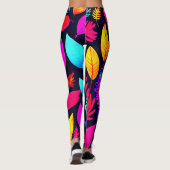 Levendig neonblad: boeiend bladpatroon leggings (Achterkant)