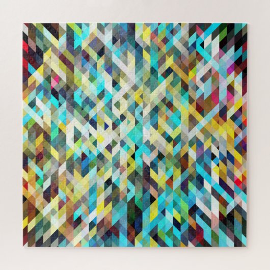 Levendig neonmozaïek: Abstracte achtergrond. Legpuzzel (Horizontaal)