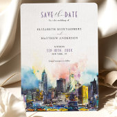 Levendig New York Save the Date Skyline Kaart