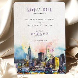 Levendig New York Save the Date Skyline Kaart