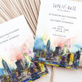 Levendig New York Save the Date Skyline Kaart