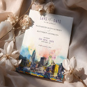 Levendig New York Save the Date Skyline Kaart