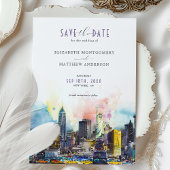 Levendig New York Save the Date Skyline Kaart