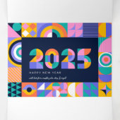 Levendig nieuwjaar 2025 drieluik wenskaart (Binnenkant midden)