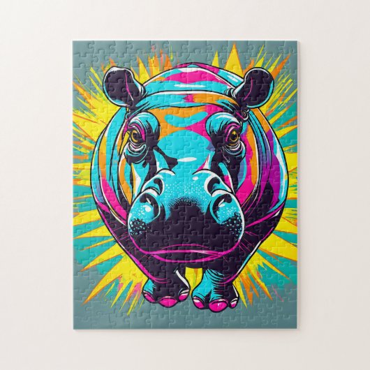 Levendig nijlpaard legpuzzel (Verticaal)