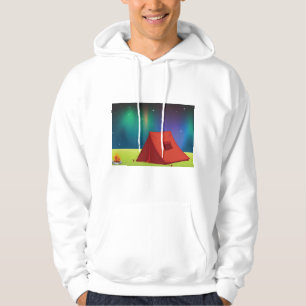 Levendig Noordelijk Licht Kampeer Tent Nacht Hoodie