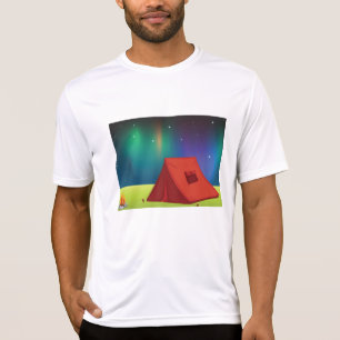 Levendig Noordelijk Licht Kampeer Tent Nacht T-shirt