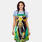 Levendig Oerwoud Elephant Scene Design Schort (Gedragen)