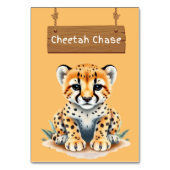 Levendig Oerwoud Safari Cheetah Table Sign Kaart (Voorkant)