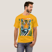 Levendig Oerwoud Tiger Art Design T-shirt (Voorkant volledig)