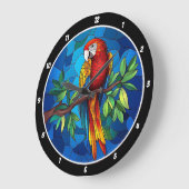 Levendig Oerwouden juweel" - Glazen in lood papega Grote Klok (Hoek)