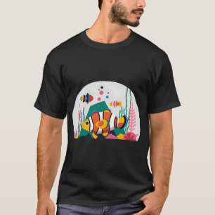 Levendig Onderwater Scène met Kleurrijke Clownvis T-shirt