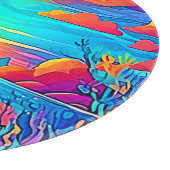 Levendig onderwater zonsondergang kunstwerk snijplank (Hoek)