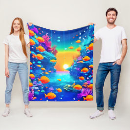 Levendig onderwaterparadijs gevonden fleece deken