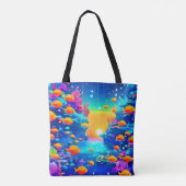 Levendig onderwaterparadijs gevonden tote bag (Achterkant)