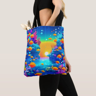 Levendig onderwaterparadijs gevonden tote bag