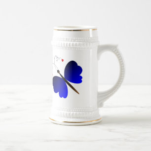 Levendig ontwerp van de zomervlinder bierpul