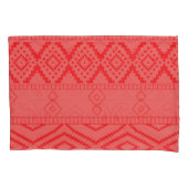 Levendig ontwerp van rode stof met bloemmotief kussensloop (Voorkant-Links)