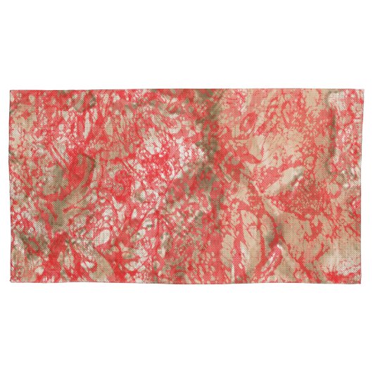 Levendig ontwerp van rode stof met ingewikkelde vl kussensloop (Voorkant-Links)