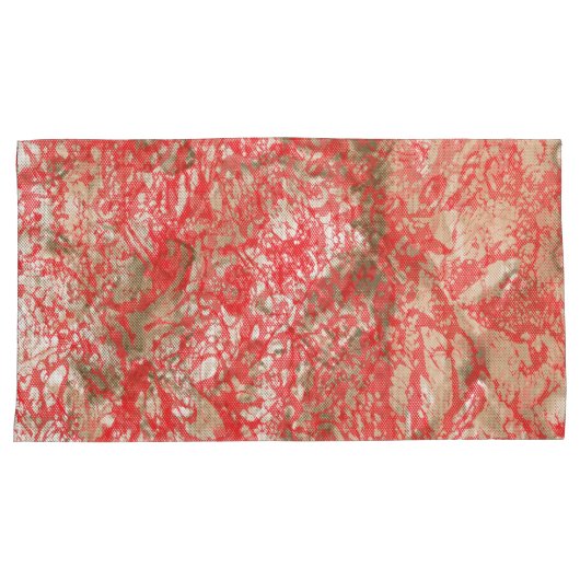 Levendig ontwerp van rode stof met ingewikkelde vl kussensloop (Voorkant-Rechts)