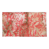 Levendig ontwerp van rode stof met ingewikkelde vl kussensloop (Achterkant-Links)