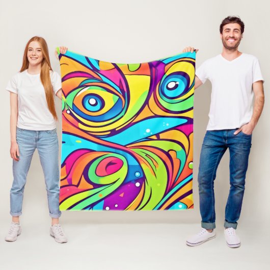 Levendig ontwerp voor Abstracte ogen Fleece Deken (In situ)