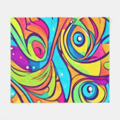 Levendig ontwerp voor Abstracte ogen Fleece Deken (Voorkant (Horizontaal))