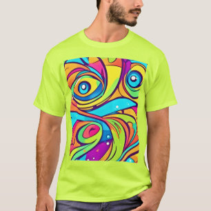 Levendig ontwerp voor Abstracte ogen T-shirt