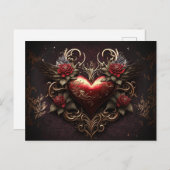 Levendig ontworpen briefkaart voor hart (Voorkant / Achterkant)