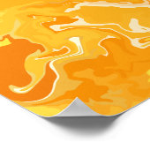 Levendig Oranje Abstracte Stroom Poster (Hoek)