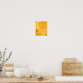 Levendig Oranje Abstracte Stroom Poster (Keuken)