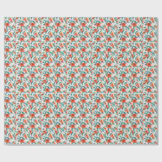Levendig Oranje Bloemtuin Patroon - Elegante Thee Cadeaupapier