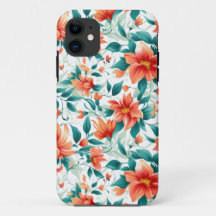 Levendig Oranje Bloemtuin Patroon - Elegante Thee