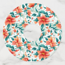 Levendig Oranje Bloemtuin Patroon - Elegante Thee