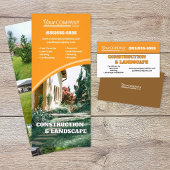 Levendig Oranje, Bruin Landschaps Gazon Service Visitekaartje