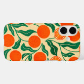 Levendig Oranje Citrus Botanisch Patroon Case-Mate iPhone Case (Achterkant (horizontaal))